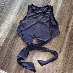 Fabletics mesh top with wrap around ties